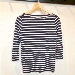 Tory Burch Navy and White Striped Top